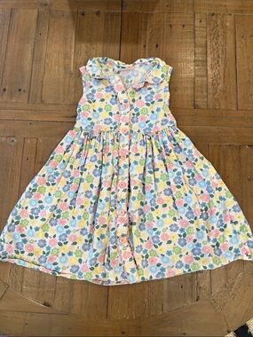 Rachel Riley colorful flower button front fit and flare dress 6 years